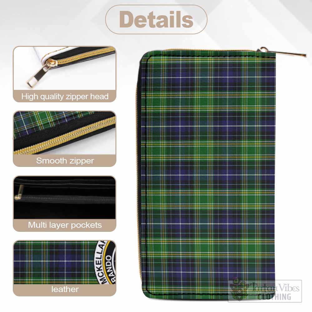 Tartan Vibes Clothing McKellar Tartan Women's Leather Wallet with Family Crest