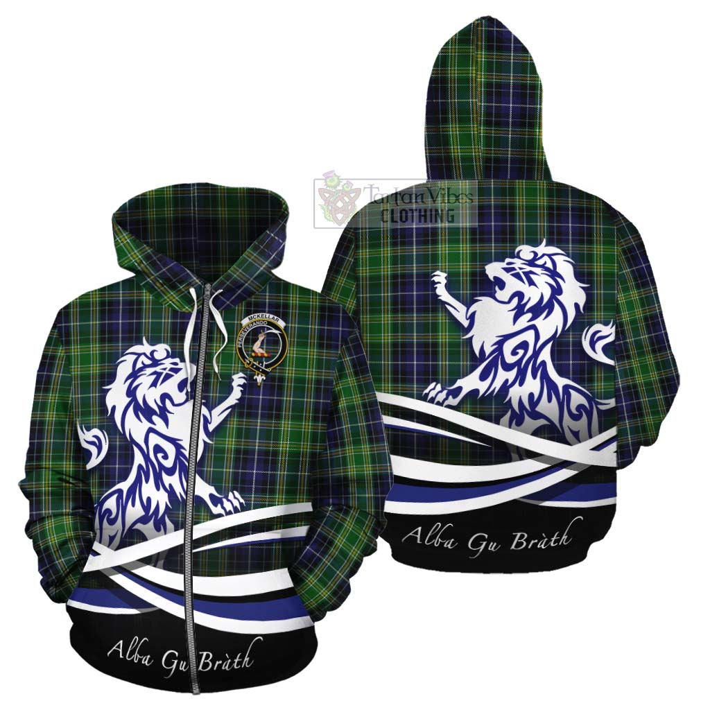 Tartan Vibes Clothing McKellar Tartan Cotton Hoodie with Alba Gu Brath Regal Lion Emblem