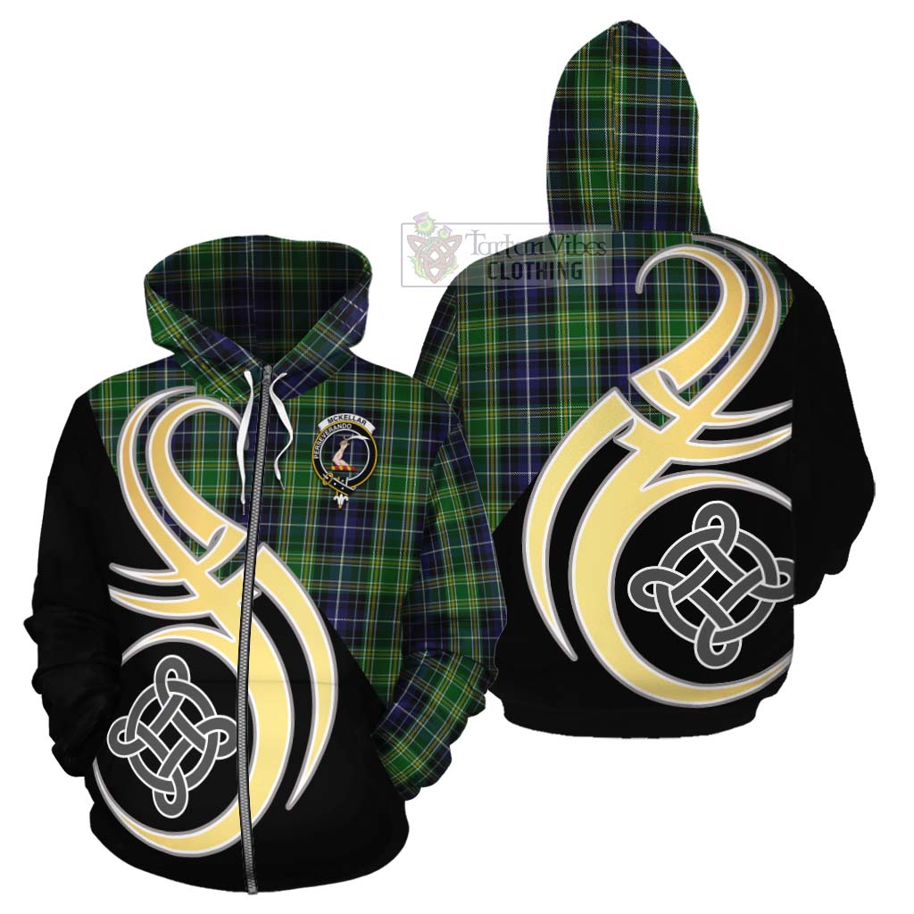 Tartan Vibes Clothing McKellar Tartan Cotton Hoodie with Family Crest and Celtic Symbol Style