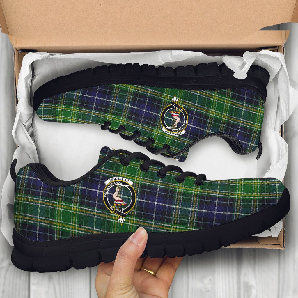 McKellar Tartan Sneakers with Family Crest - Tartan Vibes Clothing