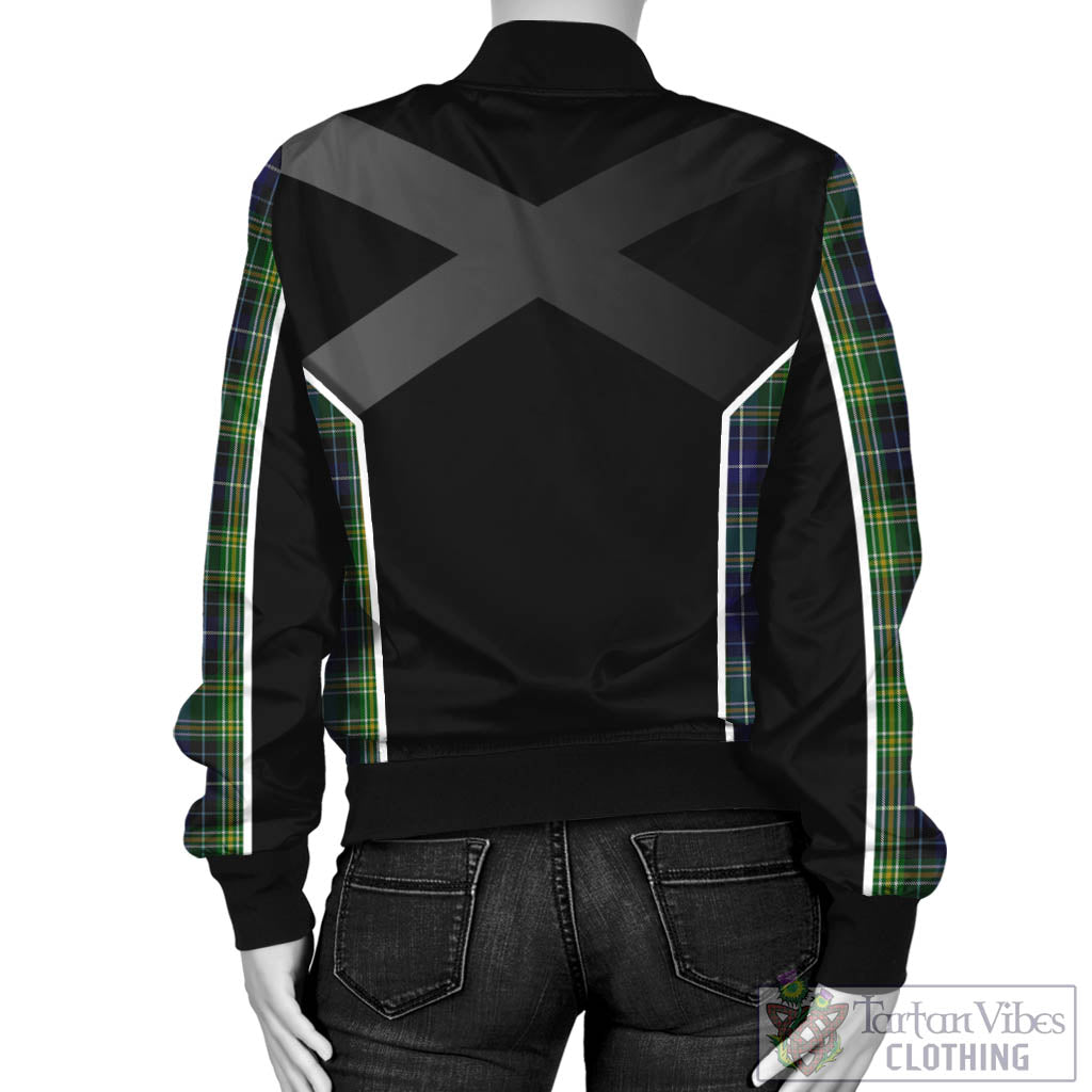 Tartan Vibes Clothing McKellar Tartan Bomber Jacket with Family Crest and Scottish Thistle Vibes Sport Style