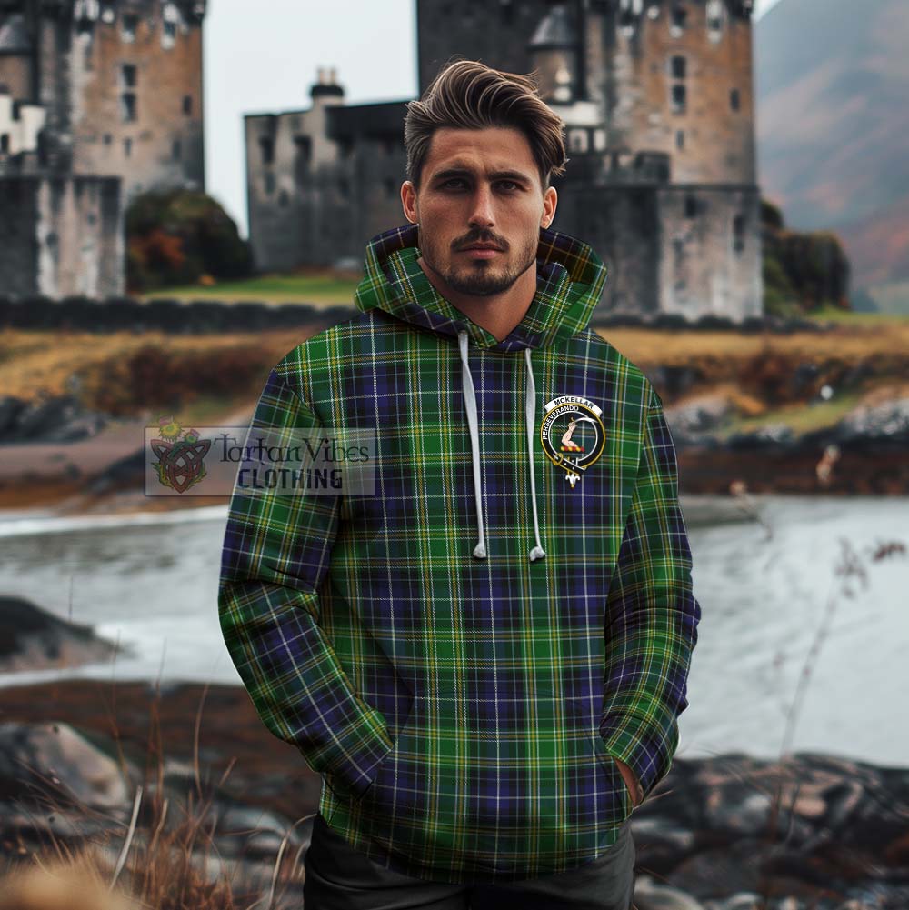 Tartan Vibes Clothing McKellar Tartan Cotton Hoodie with Family Crest Celtic Skull Style