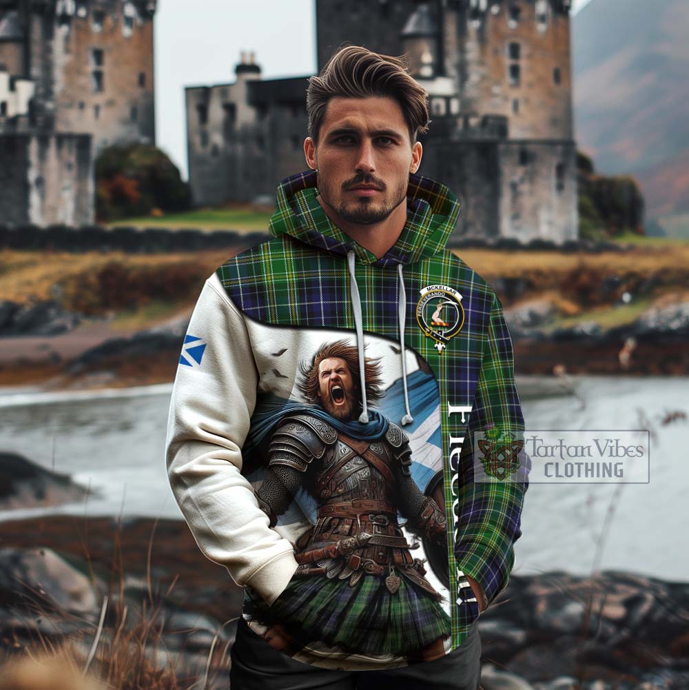 Tartan Vibes Clothing McKellar Crest Tartan Cotton Hoodie Inspired by the Freedom of Scottish Warrior