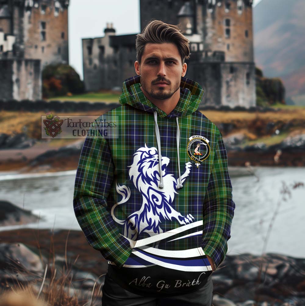 Tartan Vibes Clothing McKellar Tartan Cotton Hoodie with Alba Gu Brath Regal Lion Emblem