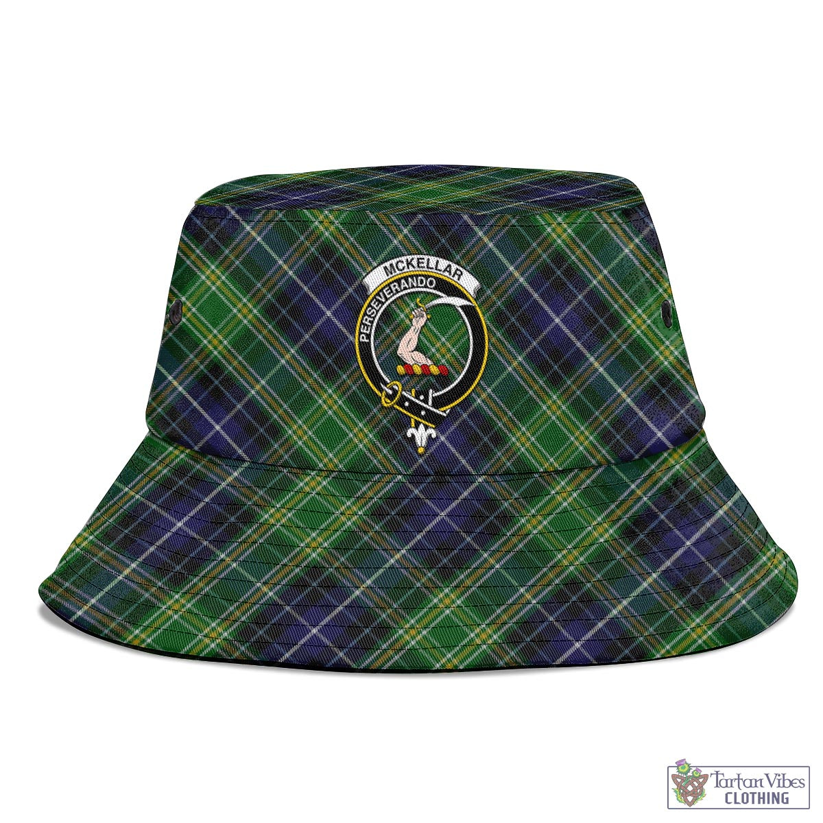 Tartan Vibes Clothing McKellar Tartan Bucket Hat with Family Crest