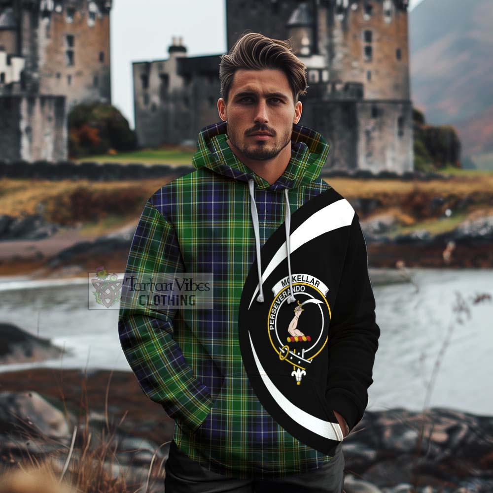 Tartan Vibes Clothing McKellar Tartan Cotton Hoodie with Family Crest Circle Style