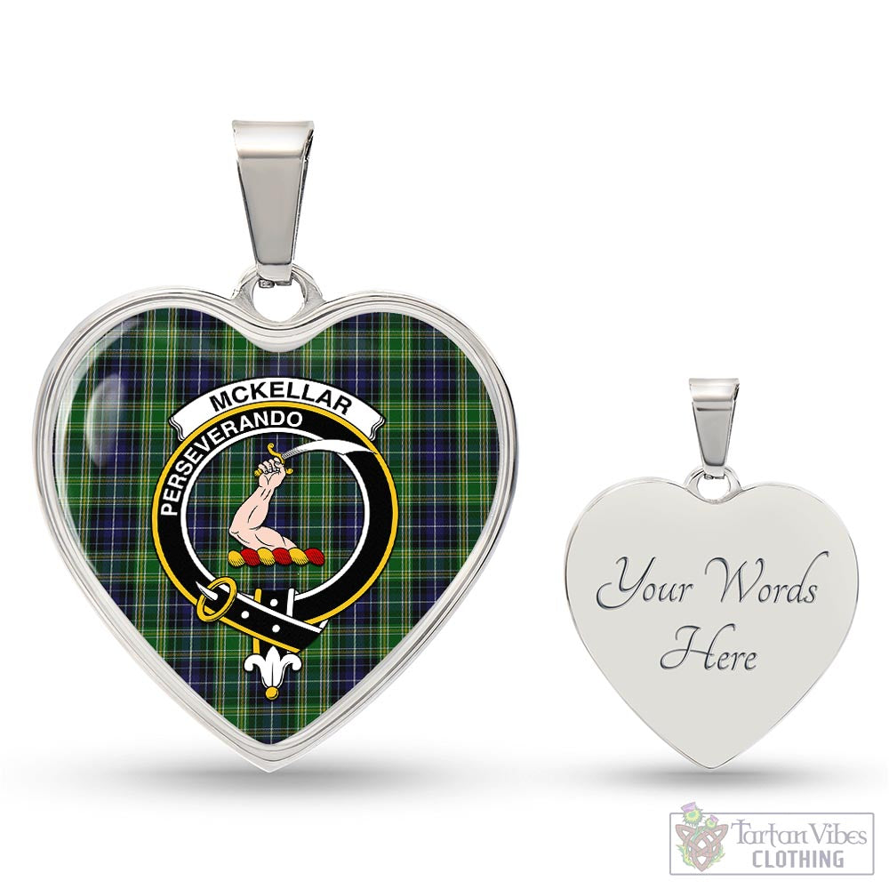 Tartan Vibes Clothing McKellar Tartan Heart Necklace with Family Crest