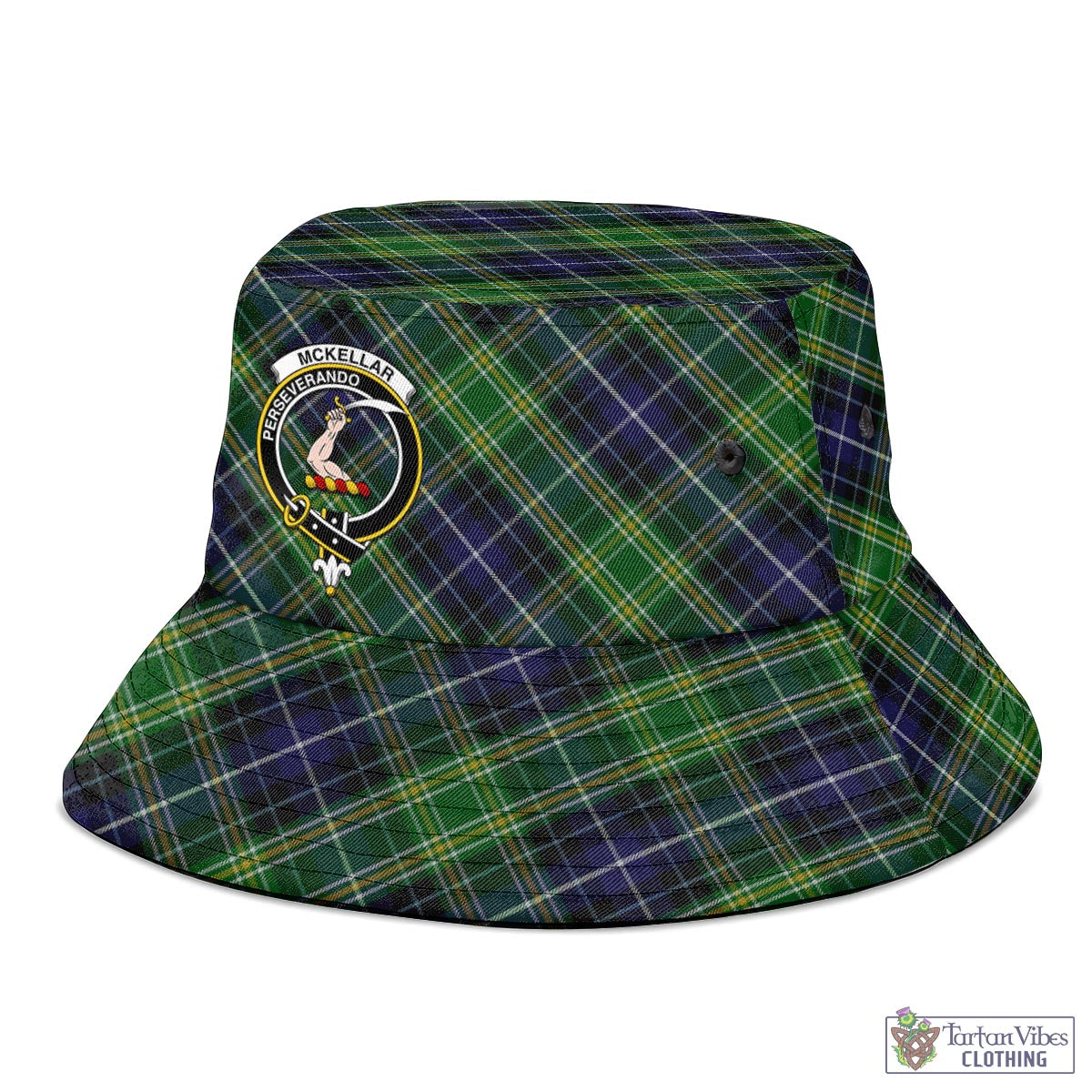 Tartan Vibes Clothing McKellar Tartan Bucket Hat with Family Crest