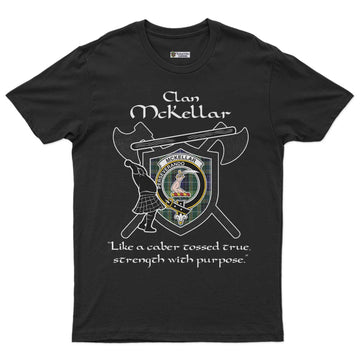 McKellar Clan Crest Highland Game T Shirt Strength With Purpose Style - Tartan Vibes Clothing