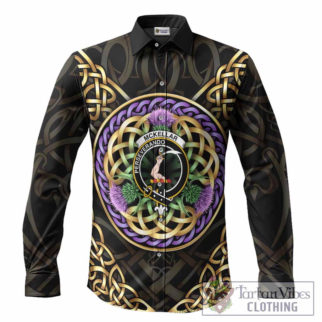 McKellar Clan Crest Long Sleeve Button Shirts Celtic Scottish Thistle