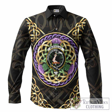 McKellar Clan Crest Long Sleeve Button Shirts Celtic Scottish Thistle