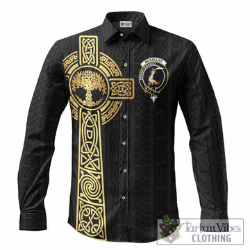 McKellar Clan Crest Long Sleeve Button Shirts with Celtic Tree of Life Inspired