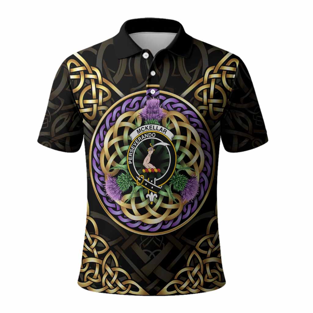 McKellar Clan Crest Polo Shirt Celtic Scottish Thistle