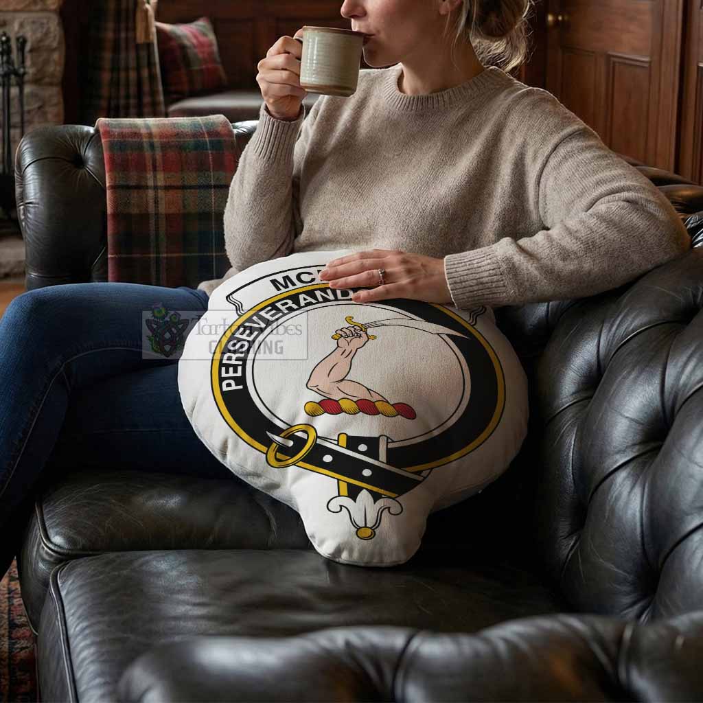 McKellar Clan Crest Shaped Throw Pillow, Scottish Clan Badge Decorative Pillow