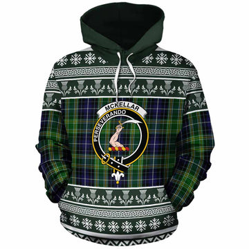 McKellar Clan Tartan Christmas Cotton Hoodie with Family Crest - Tartan Vibes Clothing