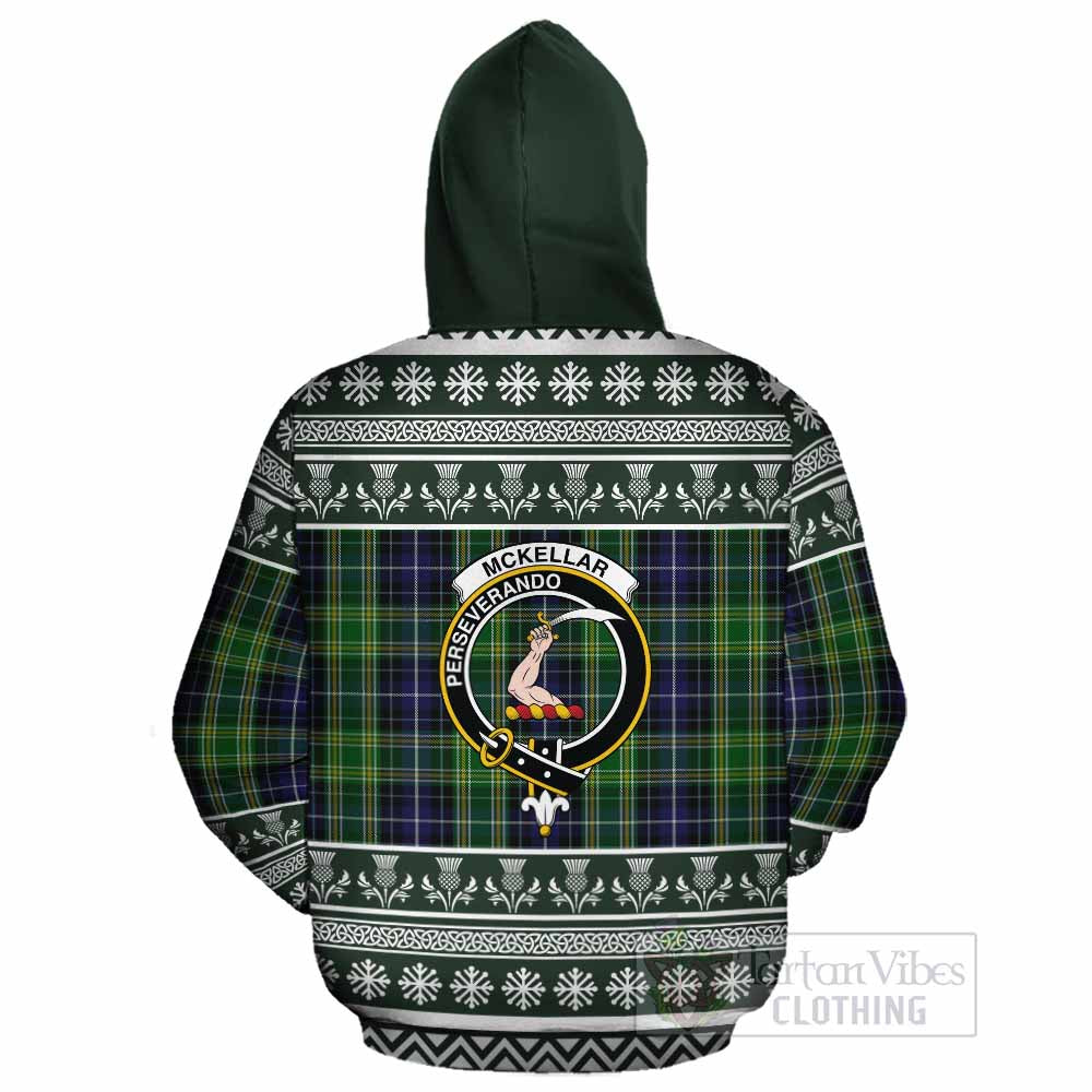 McKellar Clan Tartan Christmas Cotton Hoodie with Family Crest - Tartan Vibes Clothing