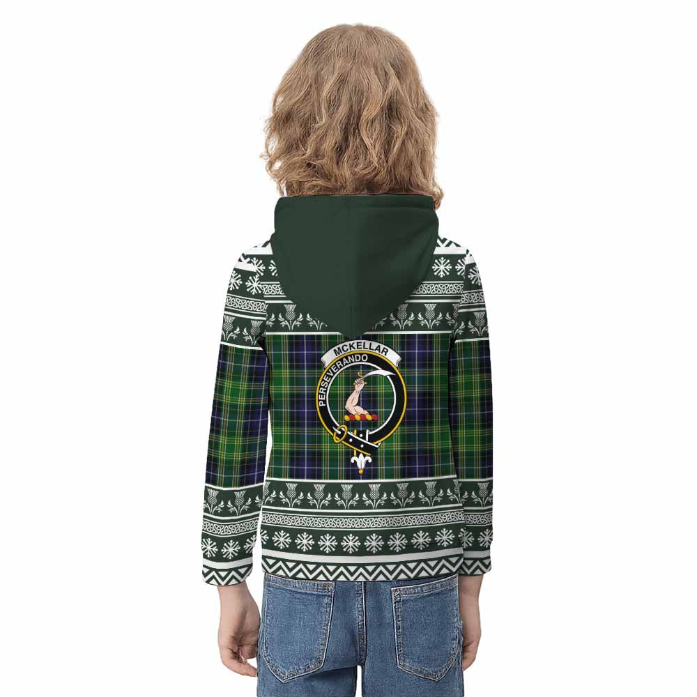 McKellar Clan Tartan Christmas Kid Hoodie with Family Crest - Tartan Vibes Clothing