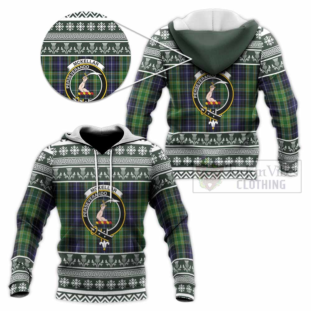 McKellar Clan Tartan Christmas Knitted Hoodie with Family Crest - Tartan Vibes Clothing