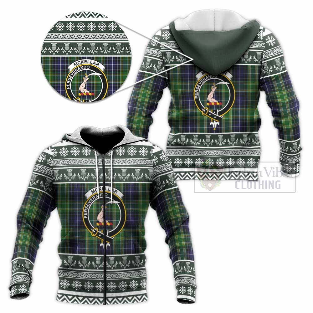 McKellar Clan Tartan Christmas Knitted Hoodie with Family Crest - Tartan Vibes Clothing