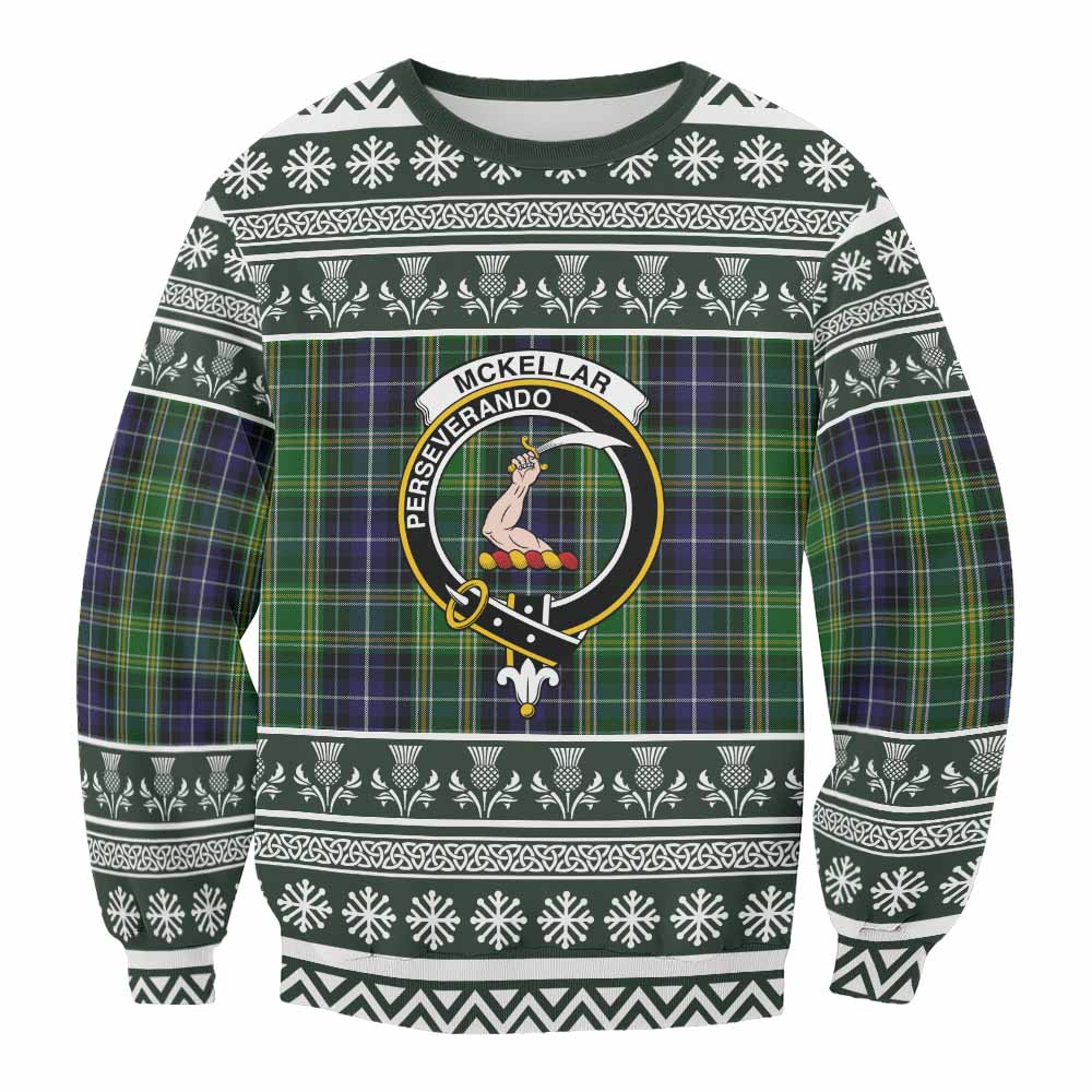 McKellar Clan Tartan Christmas Sweatshirt with Family Crest - Tartan Vibes Clothing