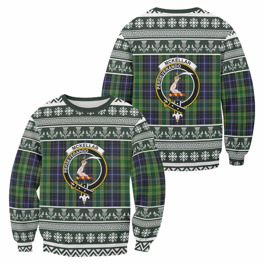 McKellar Clan Tartan Christmas Sweatshirt with Family Crest - Tartan Vibes Clothing