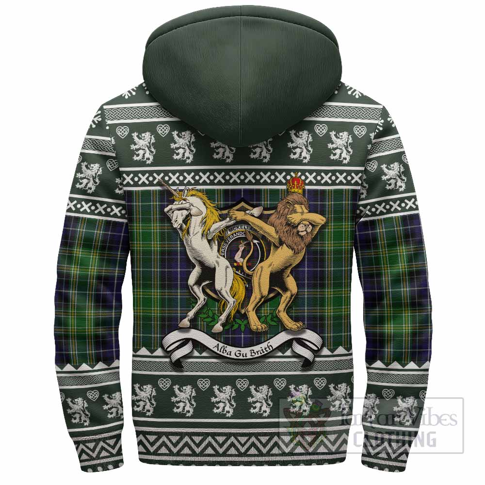 McKellar Clan Tartan Crest Christmas Fleece Hoodie Coat of Arms Funny Style - Tartan Vibes Clothing