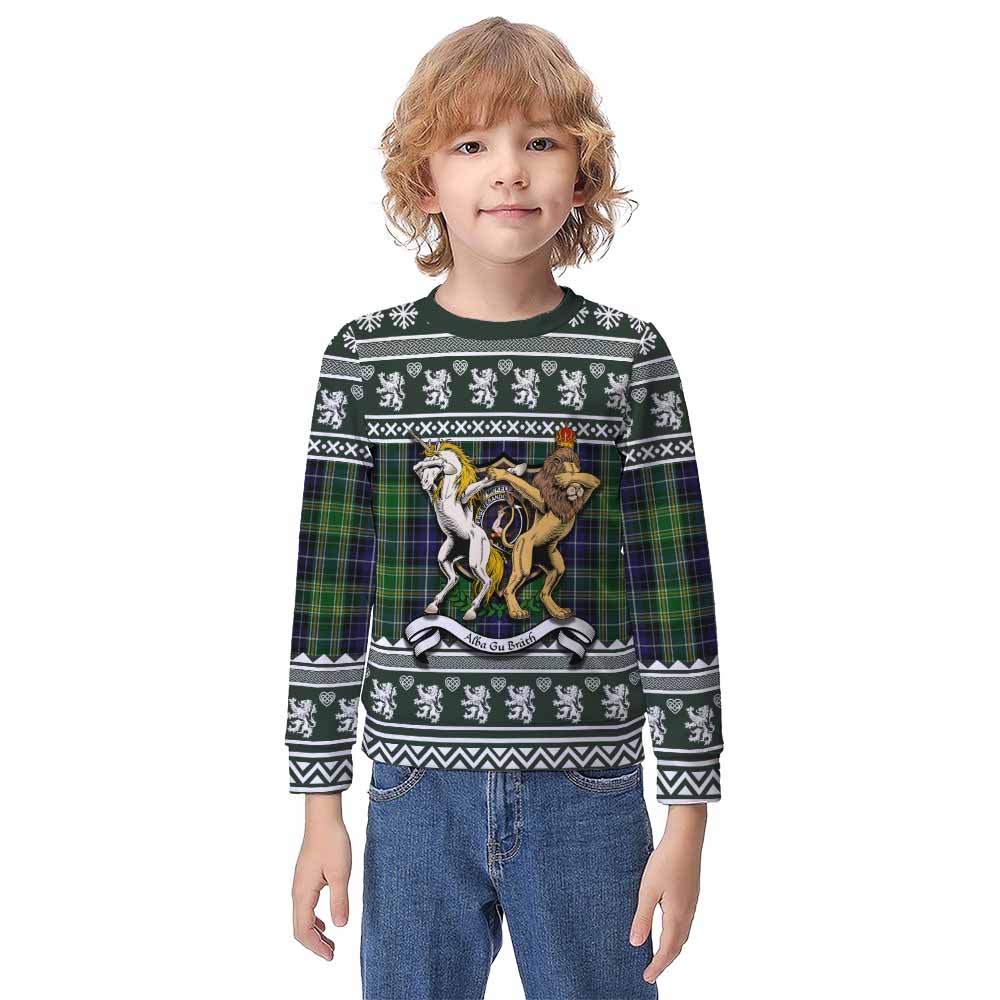 McKellar Clan Tartan Crest Christmas Kid Ugly Sweatshirt Coat of Arms Funny Style - Tartan Vibes Clothing