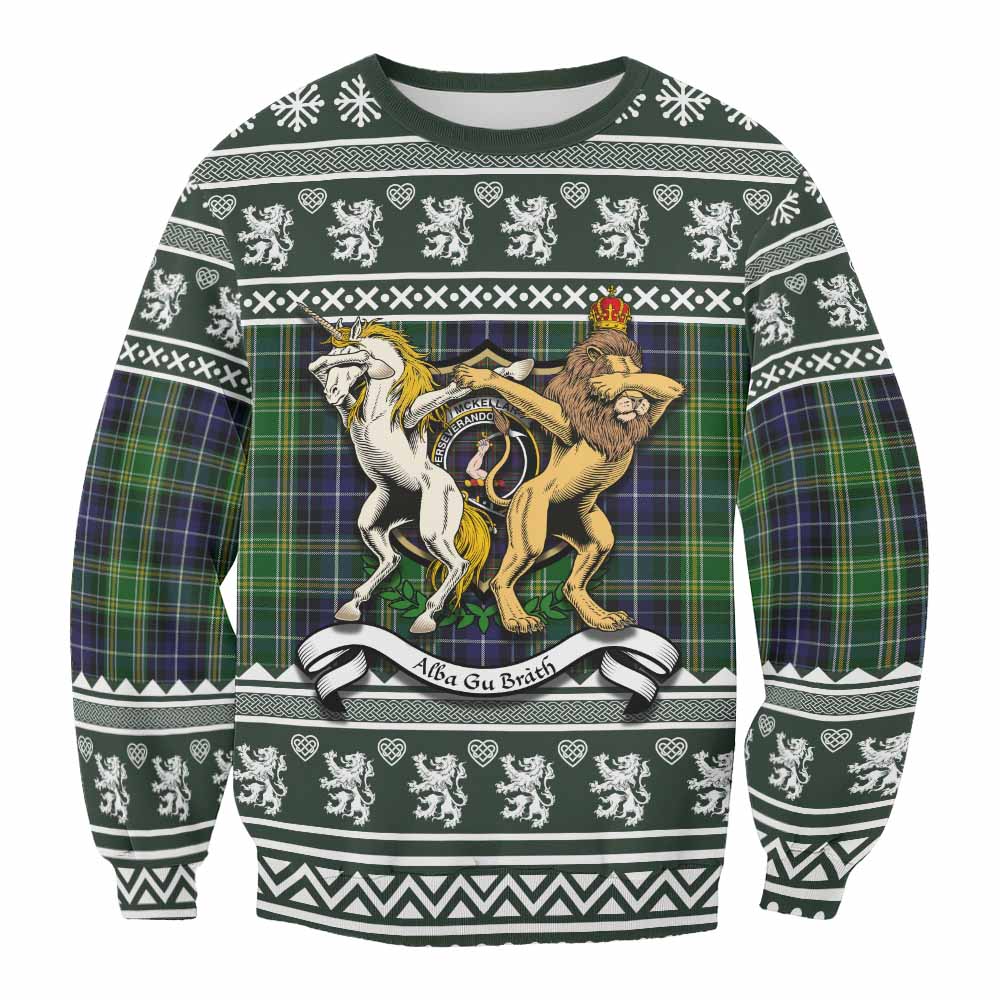 McKellar Clan Tartan Crest Christmas Sweatshirt Coat of Arms Funny Style - Tartan Vibes Clothing