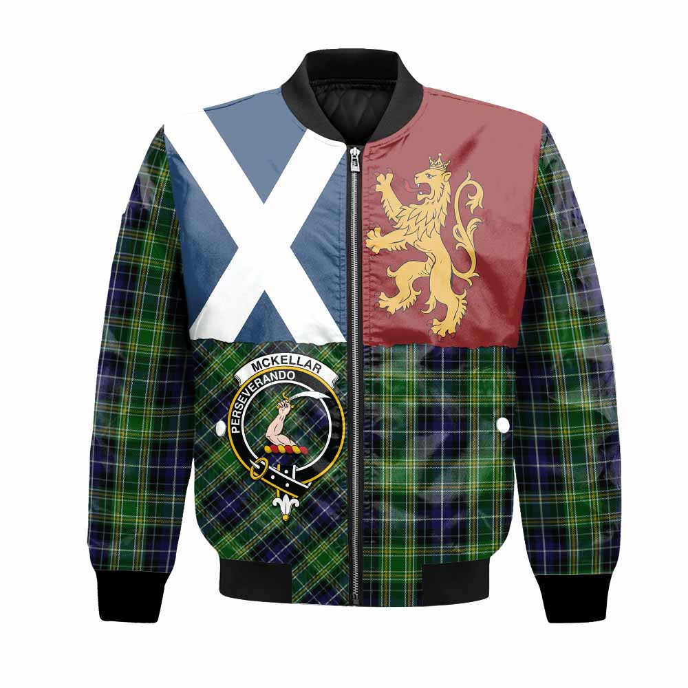 McKellar Crest Tartan Bomber Jacket with Lion Rampant Saltire Style