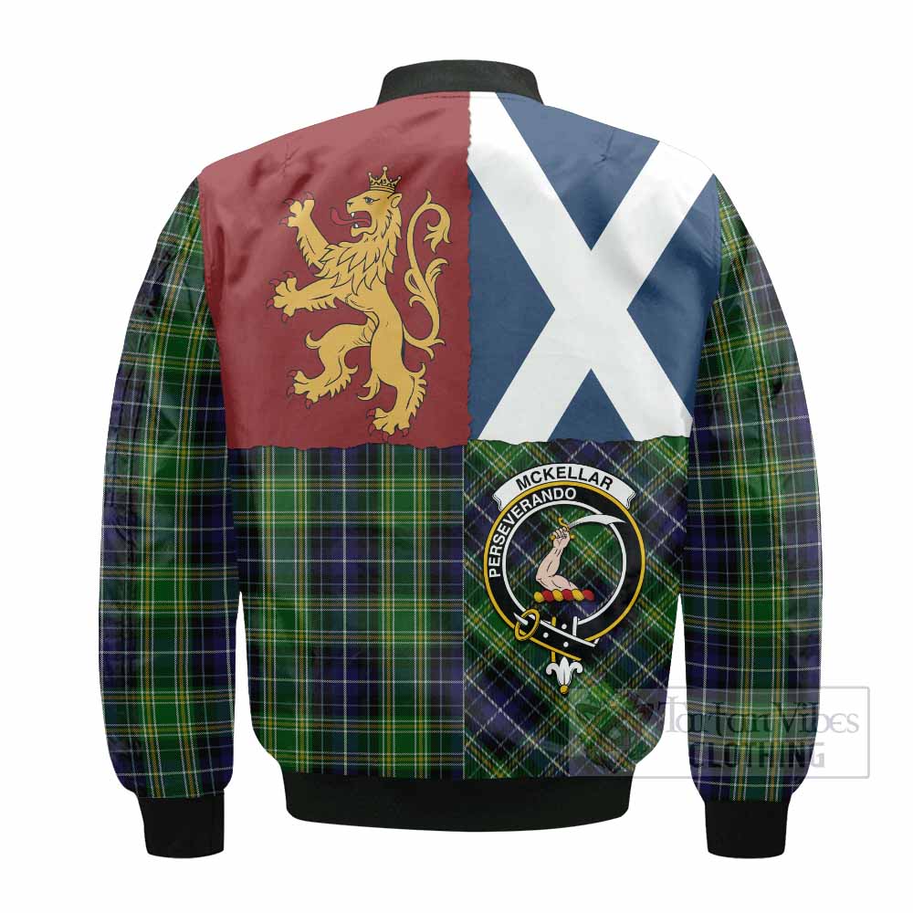 McKellar Crest Tartan Bomber Jacket with Lion Rampant Saltire Style