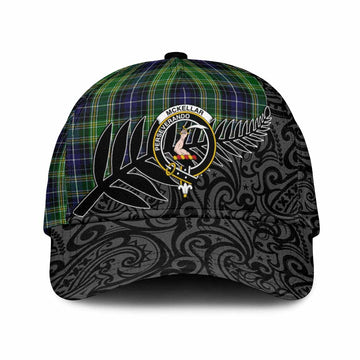 McKellar Crest Tartan Classic Cap with New Zealand Silver Fern Half Style