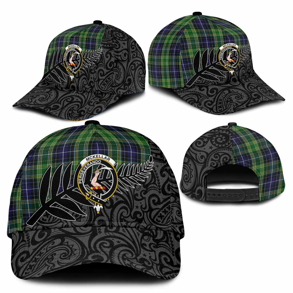 McKellar Crest Tartan Classic Cap with New Zealand Silver Fern Half Style