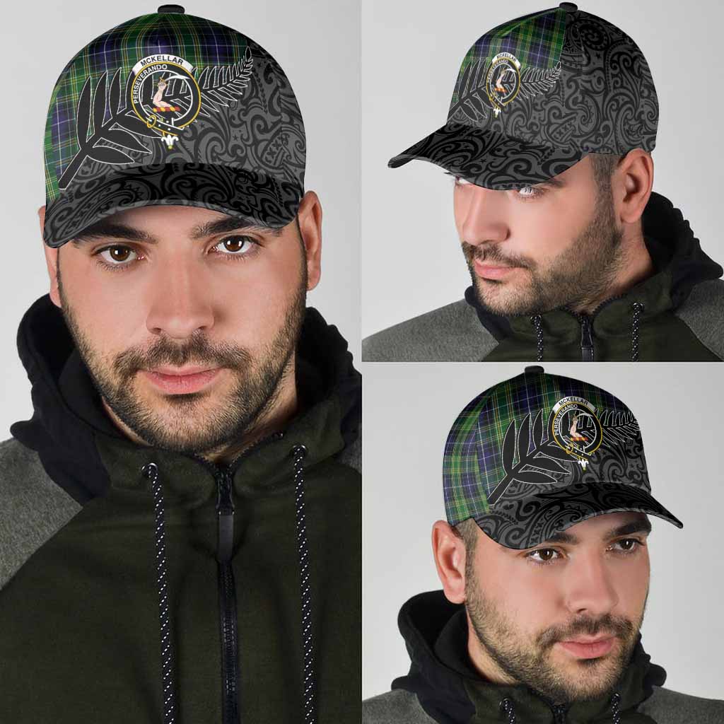 McKellar Crest Tartan Classic Cap with New Zealand Silver Fern Half Style