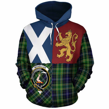 McKellar Crest Tartan Cotton Hoodie with Lion Rampant Saltire Style - Tartan Vibes Clothing