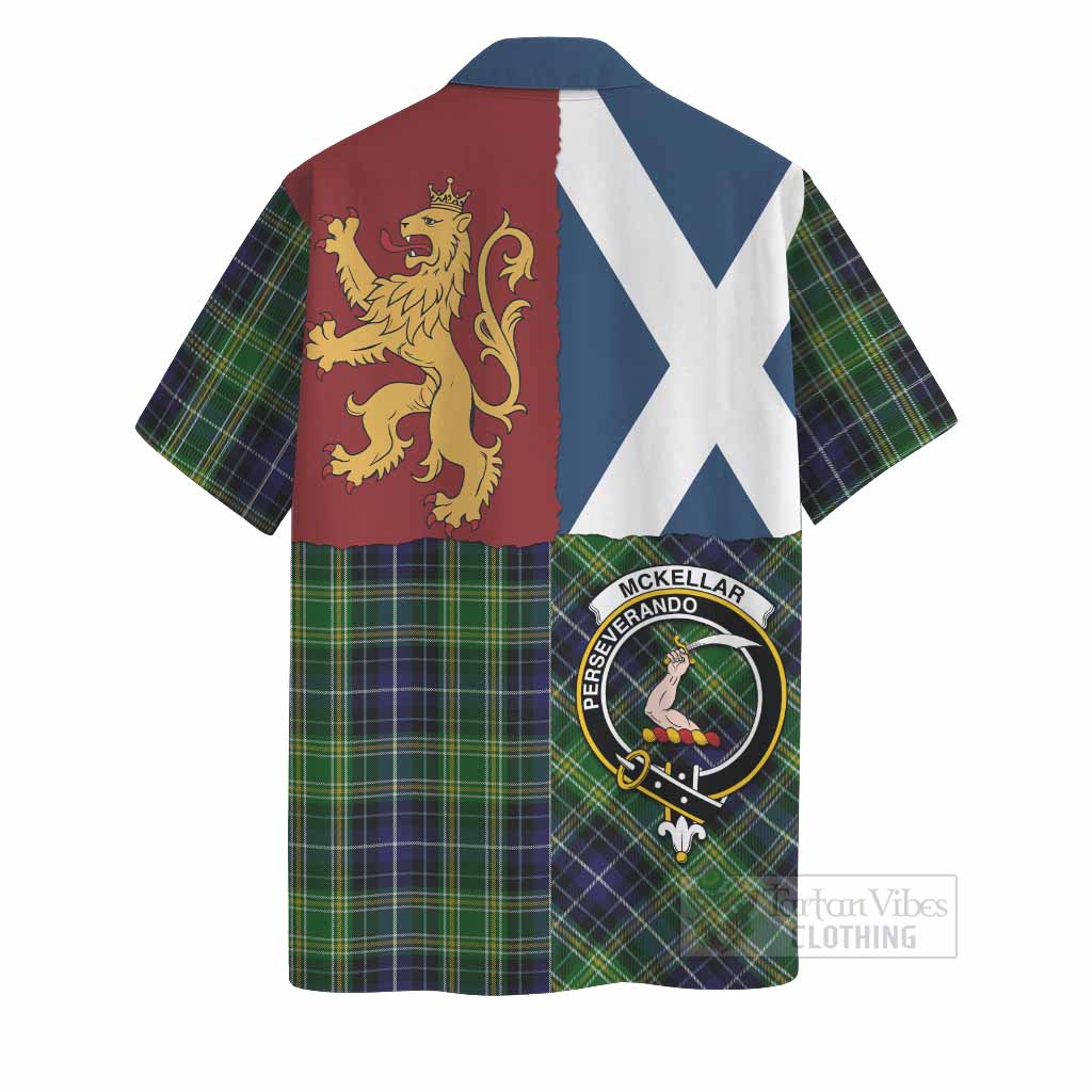 McKellar Crest Tartan Hawaiian Shirt with Lion Rampant Saltire Style