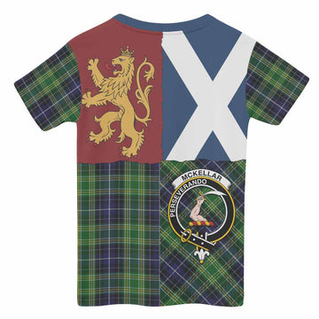 McKellar Crest Tartan Kid T-shirt with Lion Rampant Saltire Style - Tartan Vibes Clothing