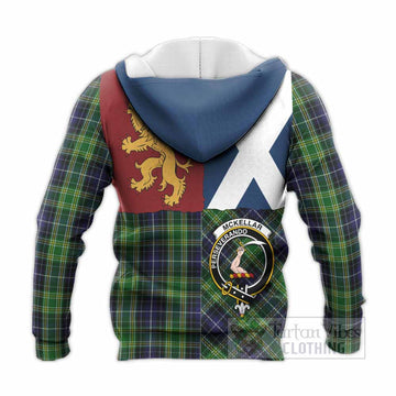 McKellar Crest Tartan Knitted Hoodie with Lion Rampant Saltire Style