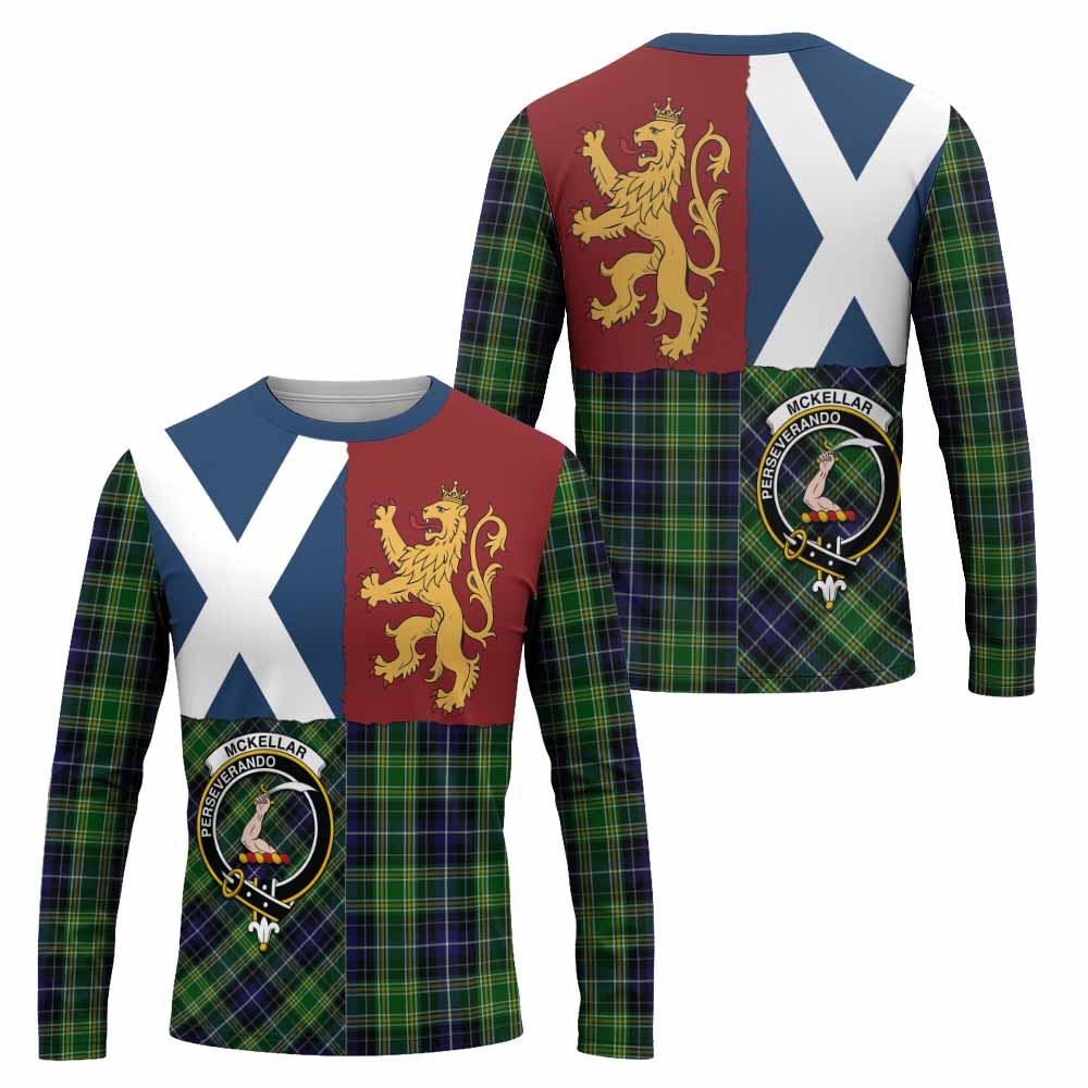 McKellar Crest Tartan Long Sleeve T-Shirt with Lion Rampant Saltire Style