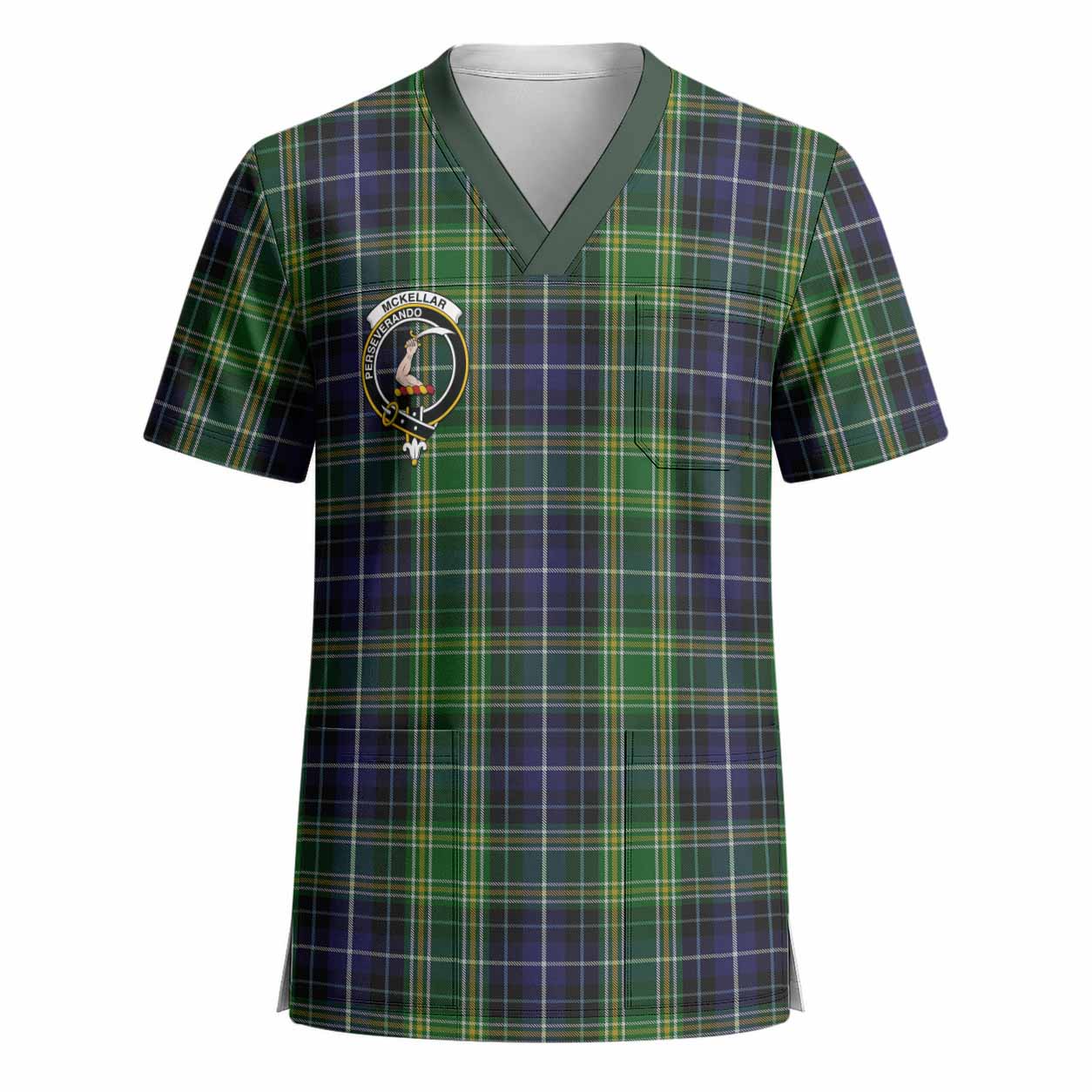 McKellar Crest Tartan Scrub Top - Tartan Vibes Clothing