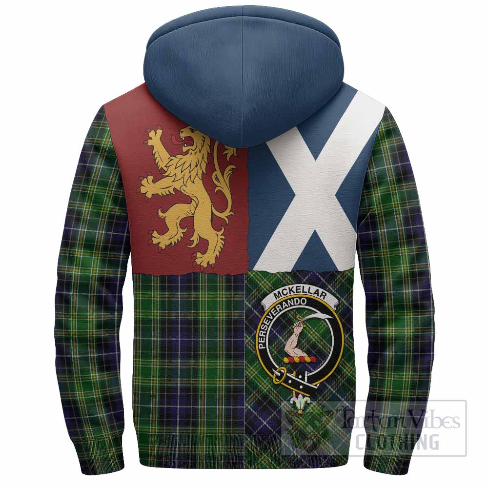 McKellar Crest Tartan Sherpa Hoodie with Lion Rampant Saltire Style