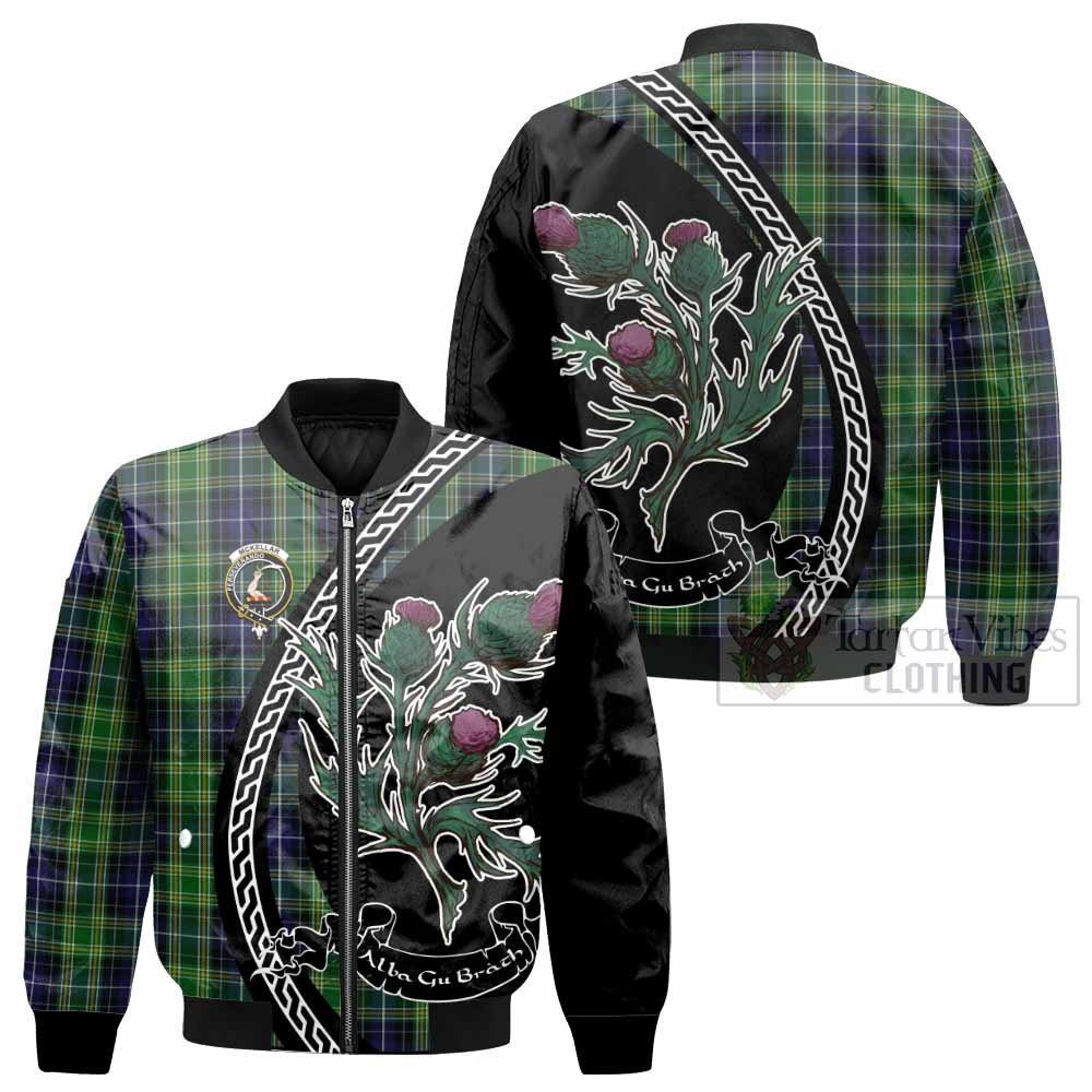 McKellar Family Crest Tartan Bomber Jacket Alba Thistle Inspired - Tartan Vibes Clothing