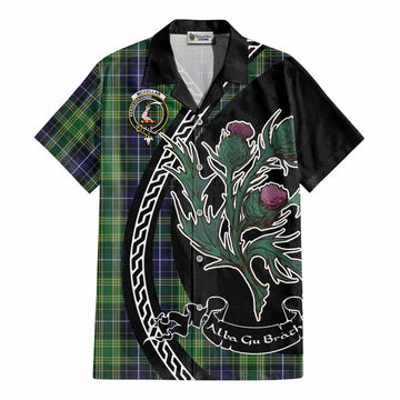 McKellar Family Crest Tartan Cotton Hawaiian Shirt Alba Thistle Inspired - Tartan Vibes Clothing