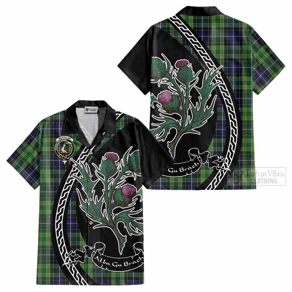 McKellar Family Crest Tartan Cotton Hawaiian Shirt Alba Thistle Inspired - Tartan Vibes Clothing