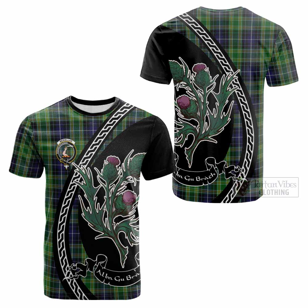 McKellar Family Crest Tartan Cotton T-shirt Alba Thistle Inspired - Tartan Vibes Clothing