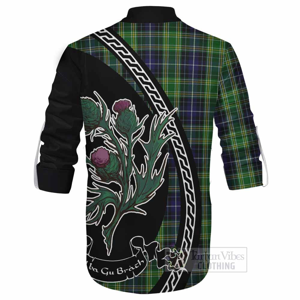 McKellar Family Crest Tartan Ghillie Shirt Alba Thistle Inspired - Tartan Vibes Clothing