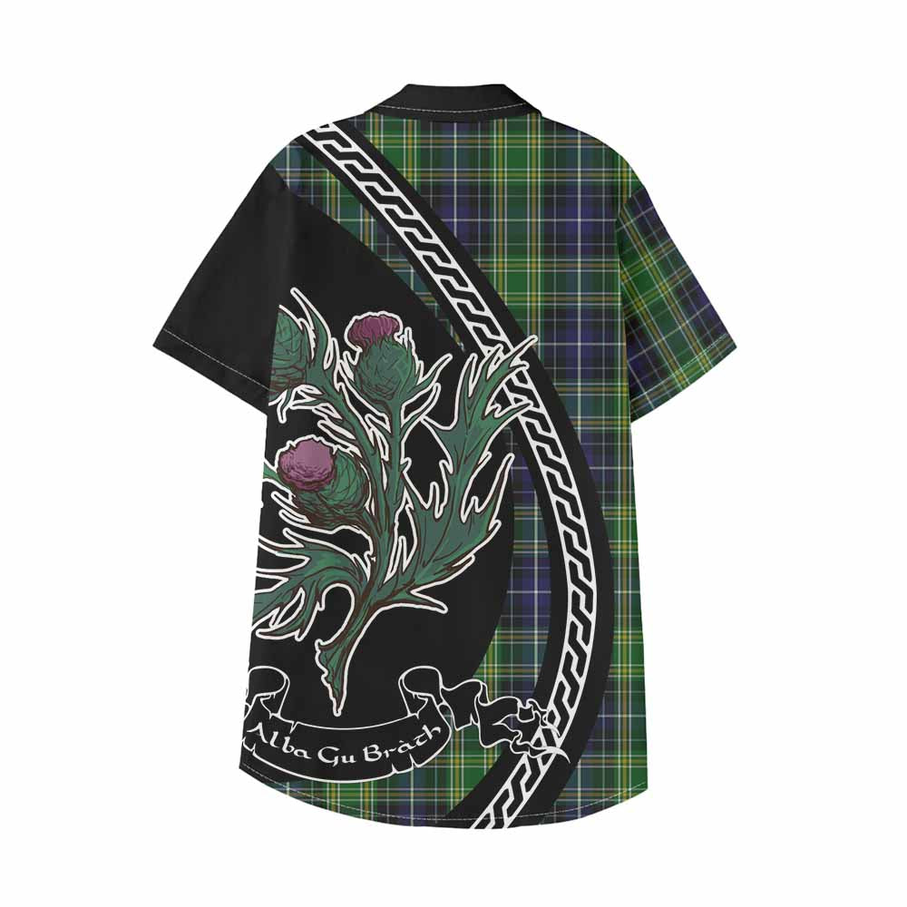 McKellar Family Crest Tartan Kid Hawaiian Shirt Alba Thistle Inspired - Tartan Vibes Clothing