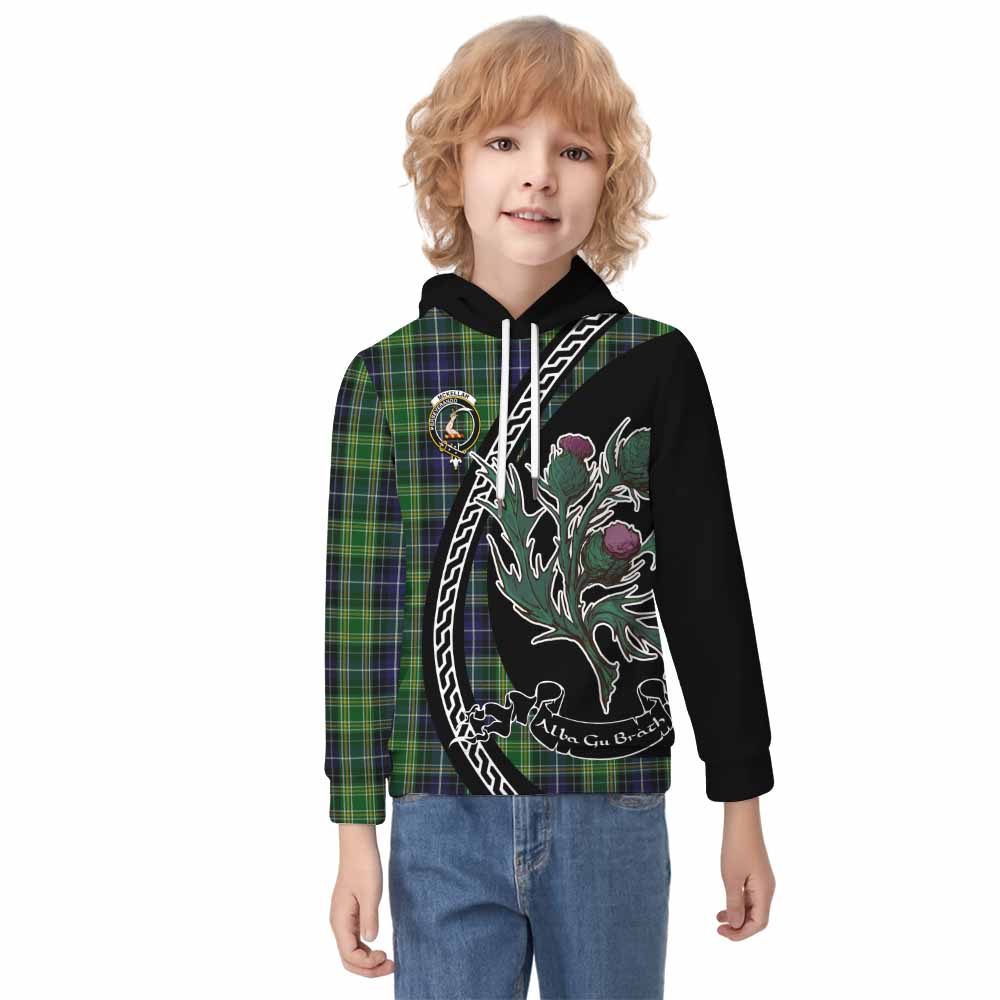 McKellar Family Crest Tartan Kid Hoodie Alba Thistle Inspired - Tartan Vibes Clothing