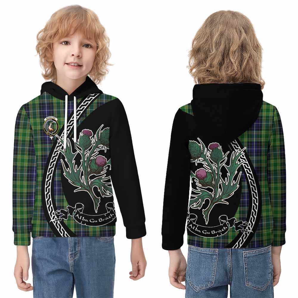 McKellar Family Crest Tartan Kid Hoodie Alba Thistle Inspired - Tartan Vibes Clothing