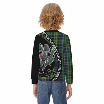 McKellar Family Crest Tartan Kid Knitted Sweatshirt Alba Thistle Inspired - Tartan Vibes Clothing