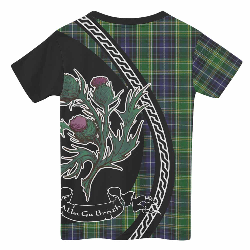 McKellar Family Crest Tartan Kid T-shirt Alba Thistle Inspired - Tartan Vibes Clothing